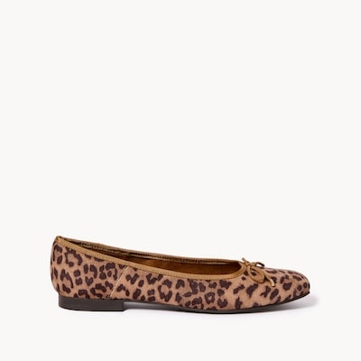 Square Toe Ballet Flats - Brown Mix