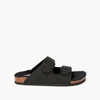 Double Buckle Sandals - Black