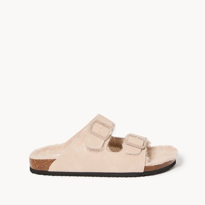 Double Buckle Sandals - Light Taupe