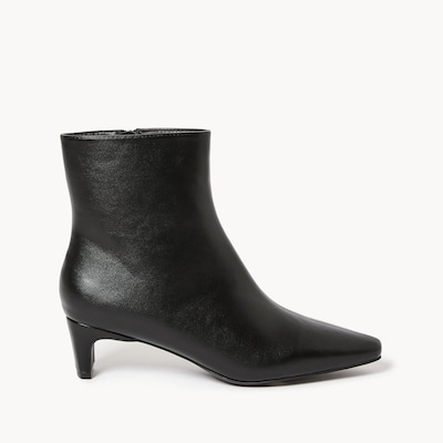 Kitten Heel Ankle Boots - Black