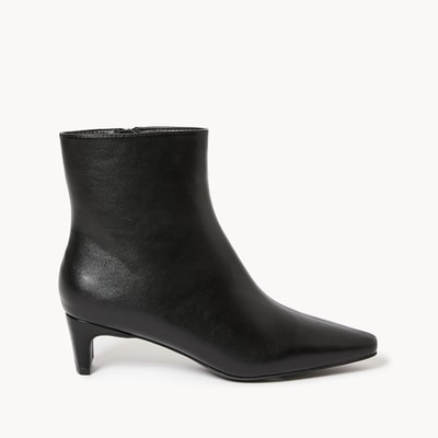 Kitten Heel Ankle Boots - Black