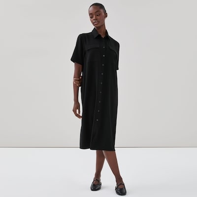 Robe chemiser en crêpe - Noir JF