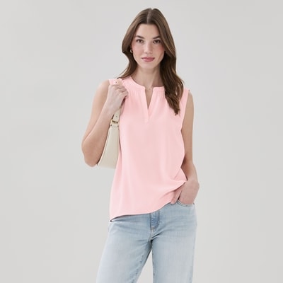 Crepe Sleeveless Top - Pale Pink