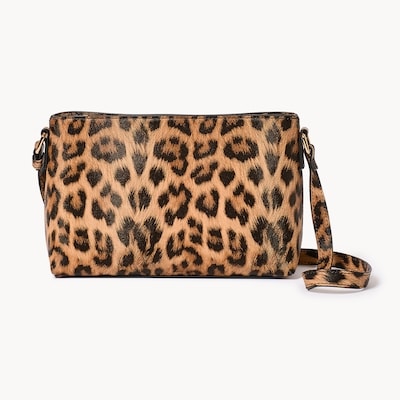 Zip-Top Shoulder Bag - Brown