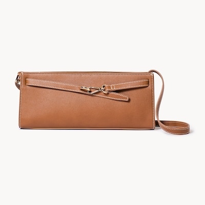 Belted Shoulder Bag - Brown