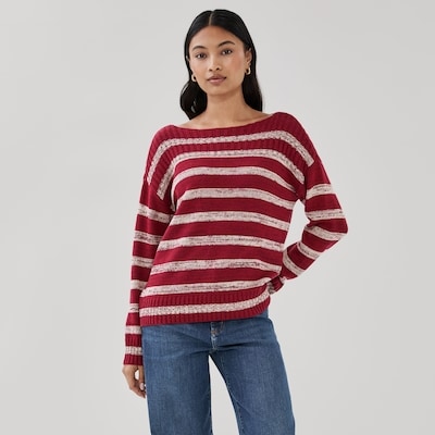 Novelti Classics Striped Sweater - Cherry Red