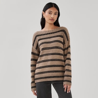 Novelti Classics Striped Sweater - Taupe