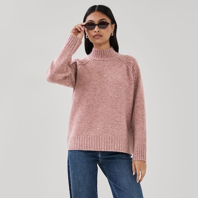 NVLT High Neck Sweater - Rose