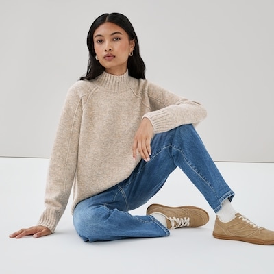 NVLT High Neck Sweater - Oatmeal