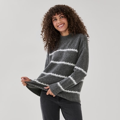 NVLT Mock Neck Sweater - Charcoal