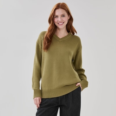 F6WR078615 SW PULLOVER,M,GRN - Olive