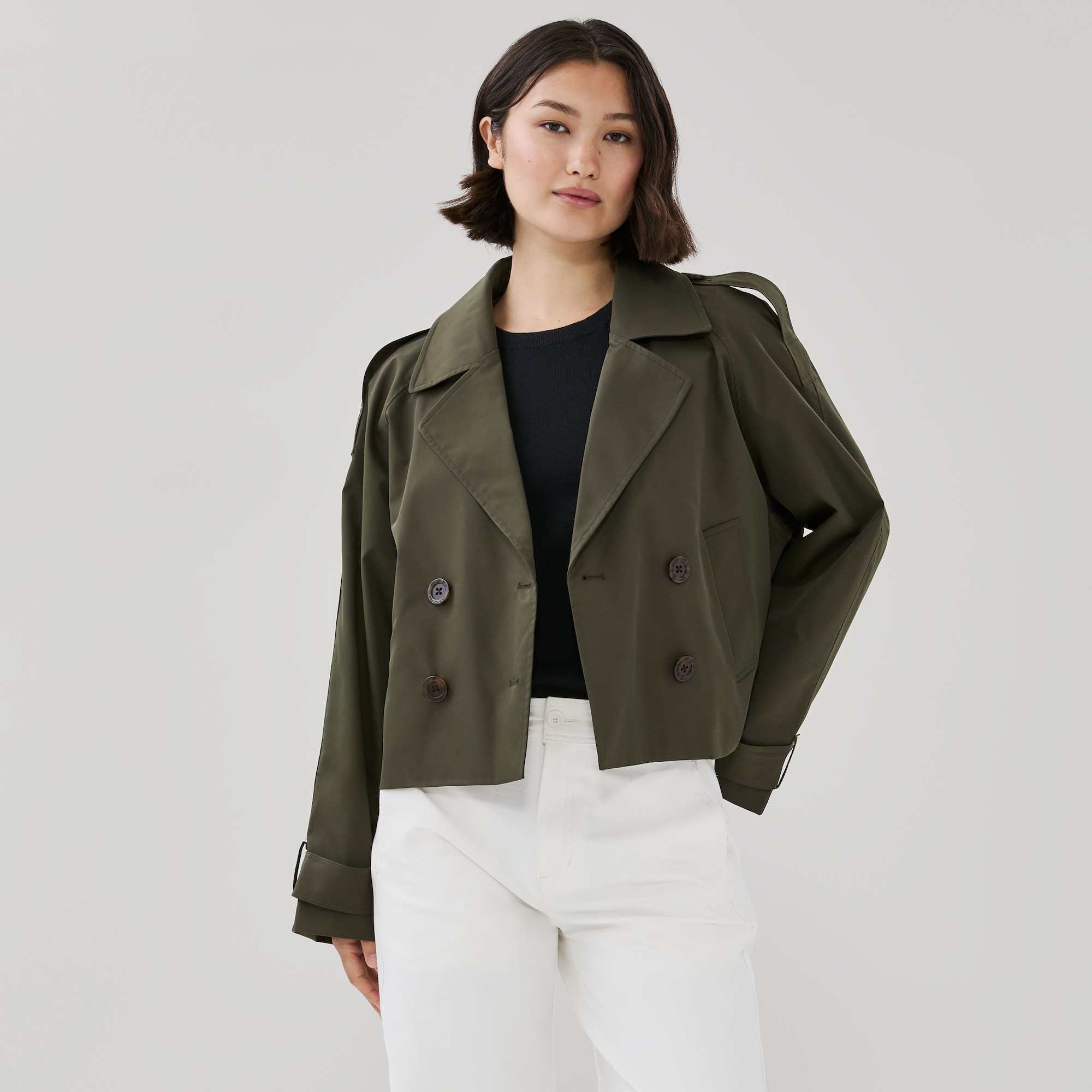 London Fog Cropped Trench Coat