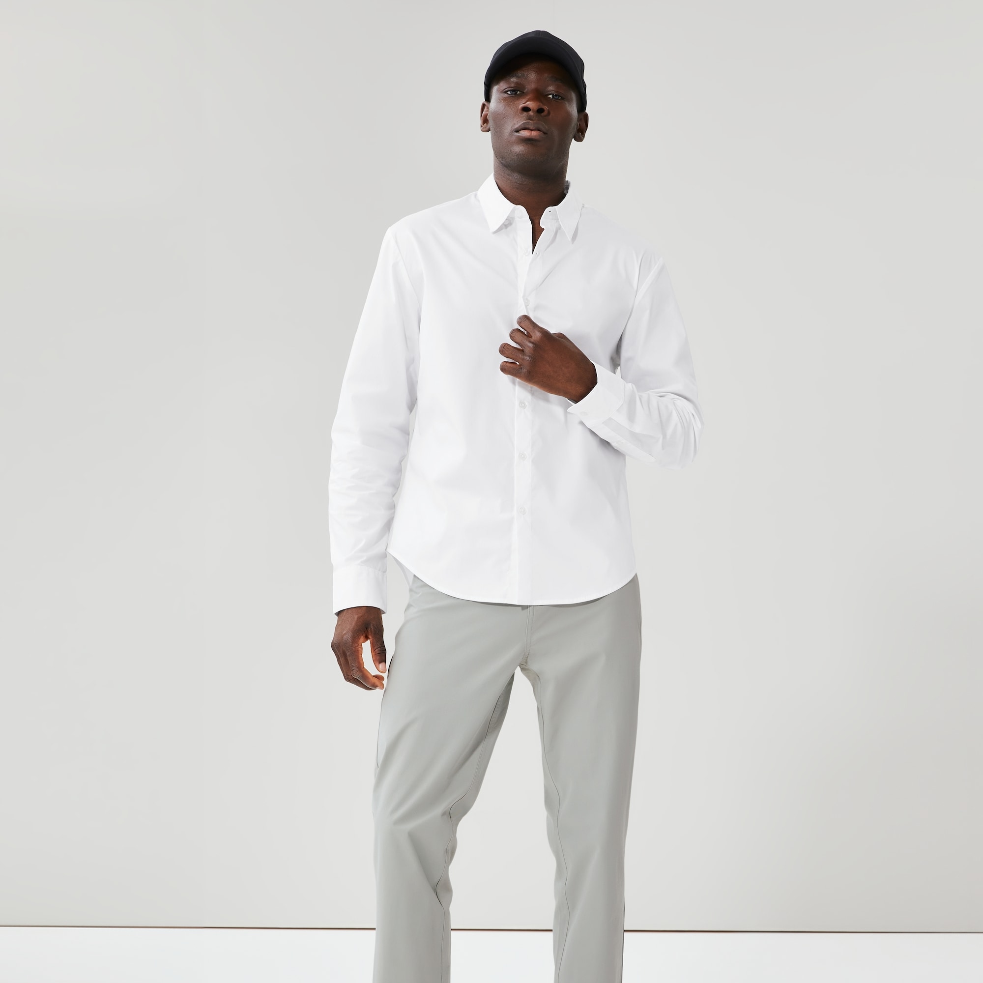 Chemise Homme Habillée J.Crew - Blanche à Rayures - Taille L (16-16 1/2) - Coton - Occasion TB