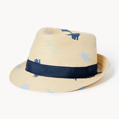 Baby Boys' Dino Fedora Hat - Beige
