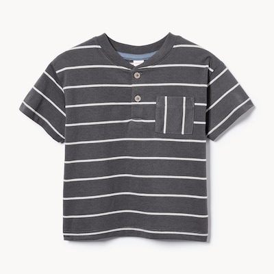 Baby Boys' Henley T-Shirt - Charcoal