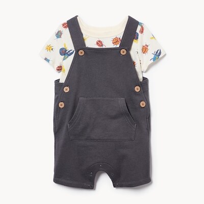 Ens. 2pices avec salopette short, bbs garons