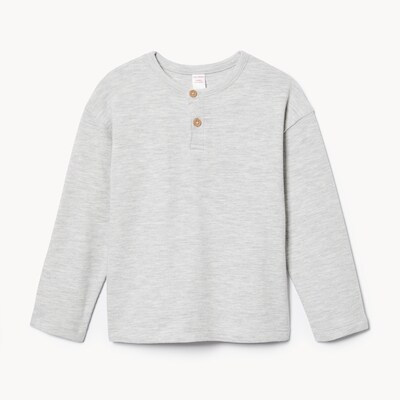 Toddler Boys' Henley Long Sleeve - Pale Grey