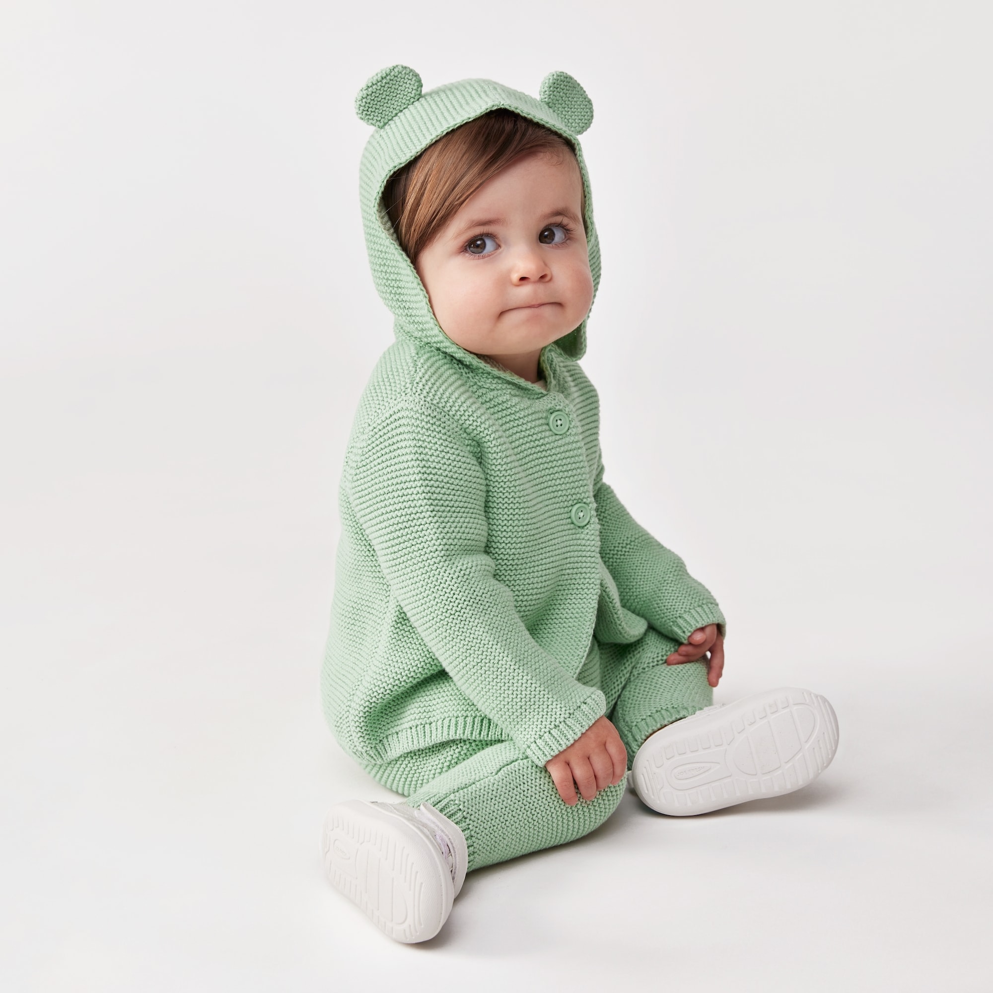 Baby Girls' Hooded Bear Cardigan