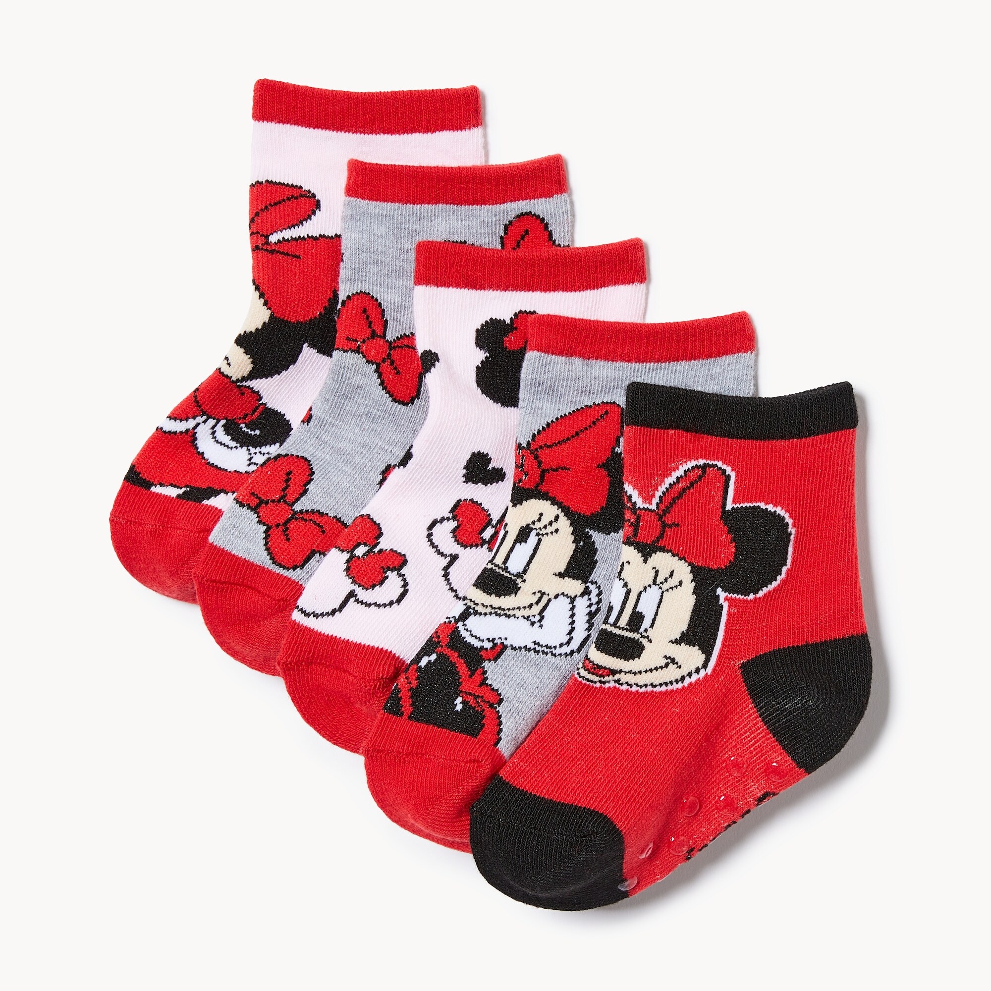 Baby Girls' 5 Pack Minnie Mouse Crew Socks