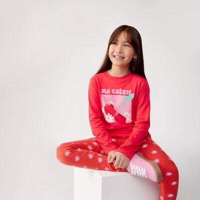 Haut imprim manches longues pour filles