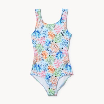 Kid Girls' Bow-Back Swimsuit - Pale Blue