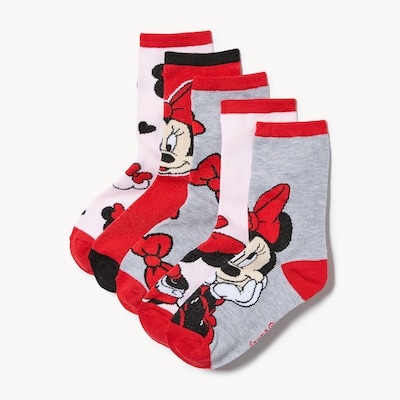 Kid Girls' 5 Pack Minnie Mouse Crew Socks