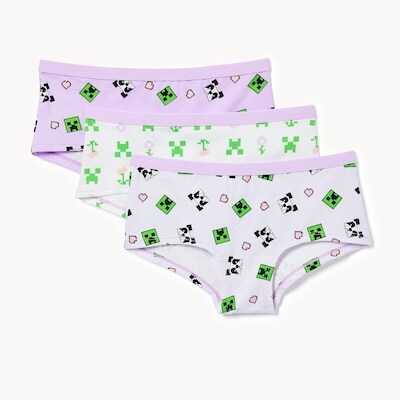Kid Girls' 3-Pack Minecraft Boyshorts