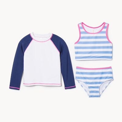 Toddler Girls' 3 Piece Rash Guard Swim Set