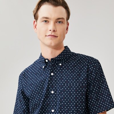 Chemise boutonne souple manches courtes, hommes