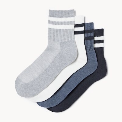 Men's 4 Pack Quarter-Crew Socks
