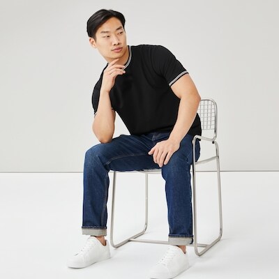 T-shirt piqu essentiel pour hommes