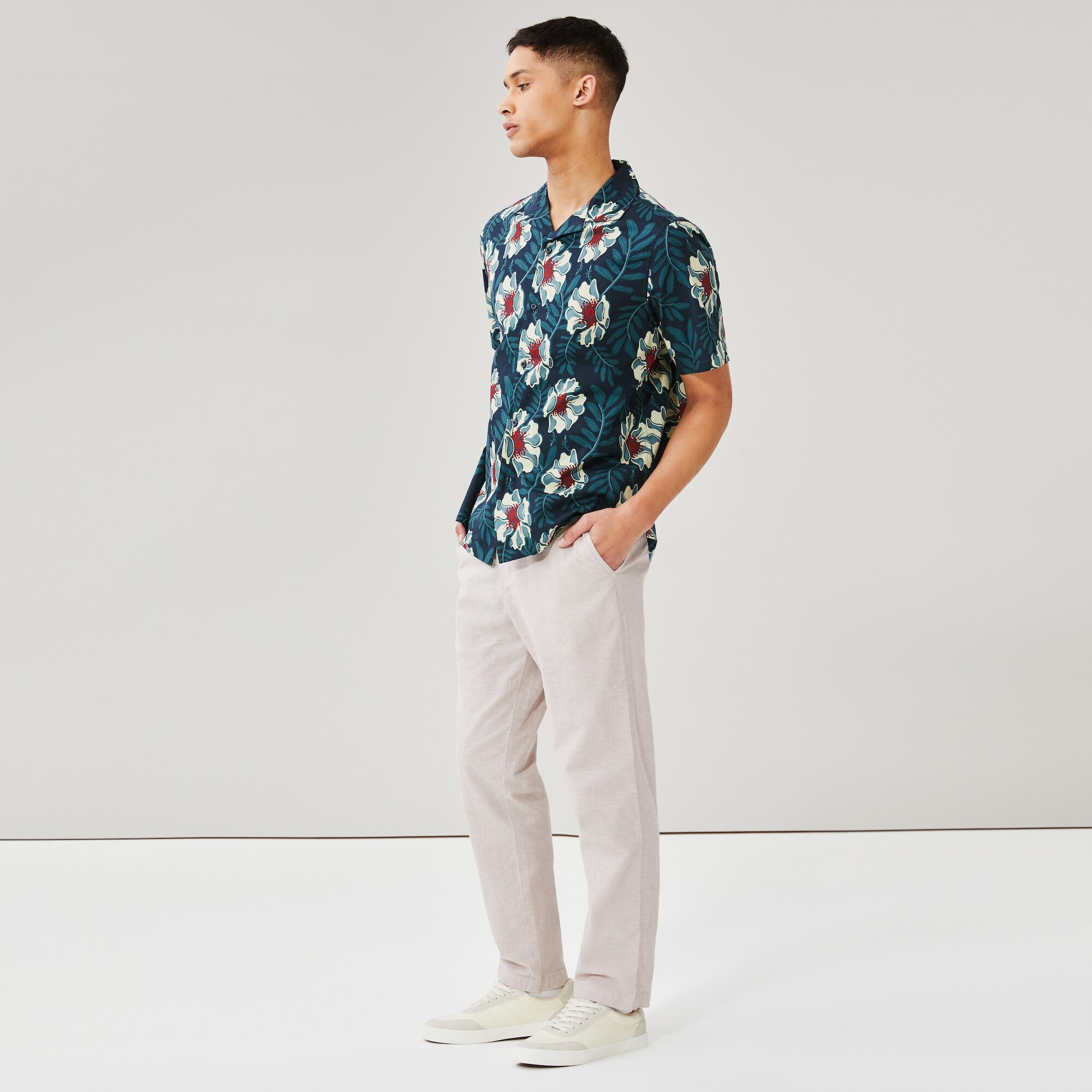 Pantalon en mélange de lin pour hommes