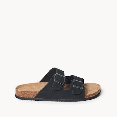 Men's Double Buckle Slides - Black