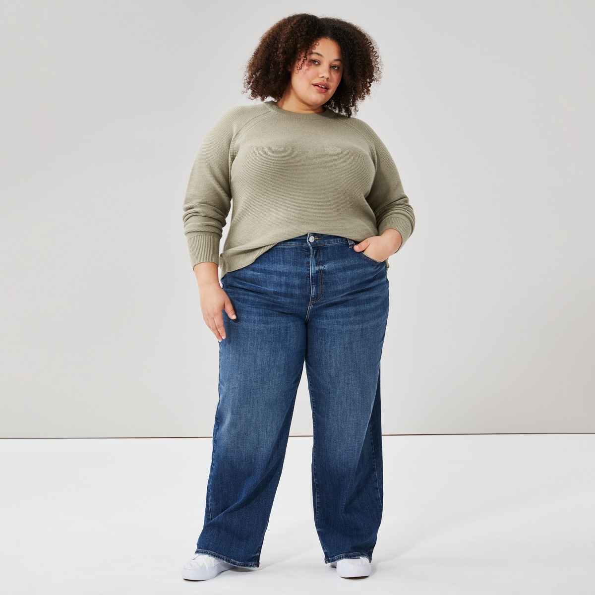 Jean  jambe large Femmes+ - Laver Fonc