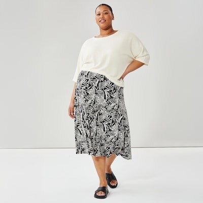 Jupe imprime ceinture monte large Femmes+