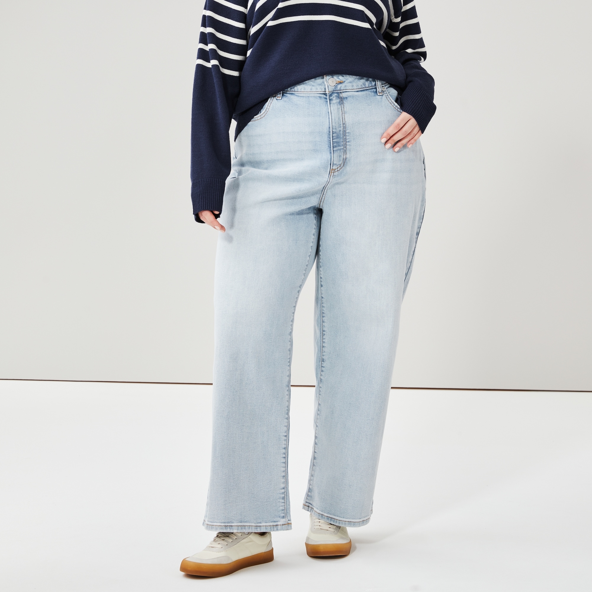 Jean à taille haute et à jambe large Femmes+