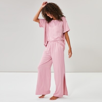 Pantalon de nuit en satin - Vieux Rose