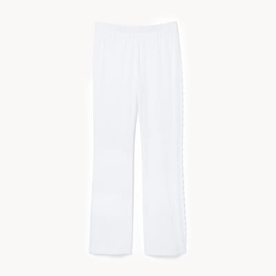 Modal Lace Flare Sleep Pant - White