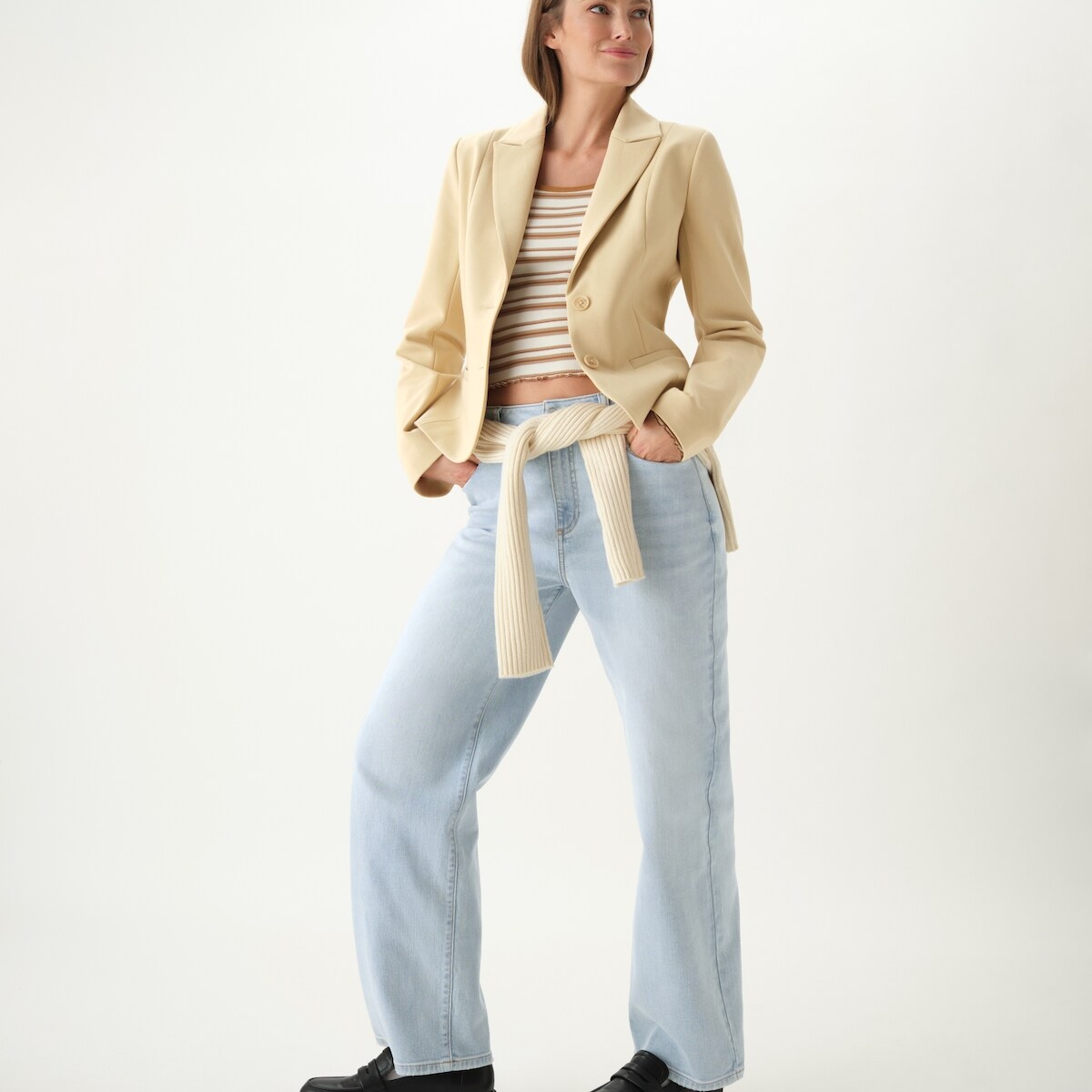 Light Wash High Rise Wide Leg Jean