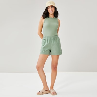 Linen Blend Short - Light Green
