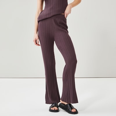 Pantalon évasé côtelé bigarré - Violet Foncé