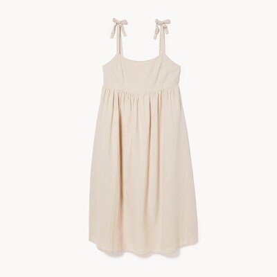 Shoulder Tie Midi Dress - Linen