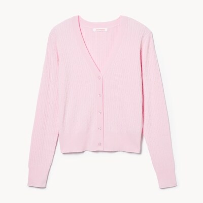 Cable Knit Cardigan - Pale Pink