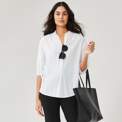 Chemisier boutonn manches bouffantes