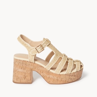 Slingback Platform Sandals - Sand