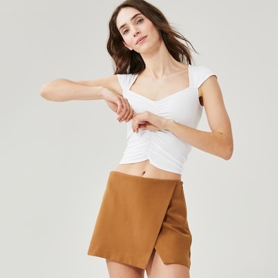 Haut ruché à manches cape - Blanc pur