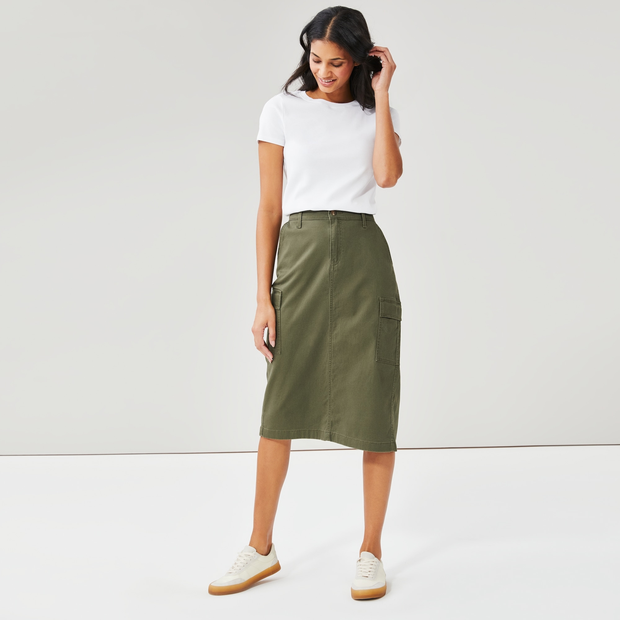 Levi Strauss Signature™️ Gold Cargo Midi Skirt in Olive from Joe