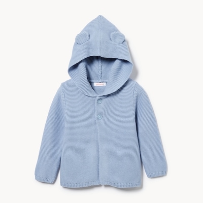 Cardigan à capuchon ours pour bébés garçons - POUDRE BLEU