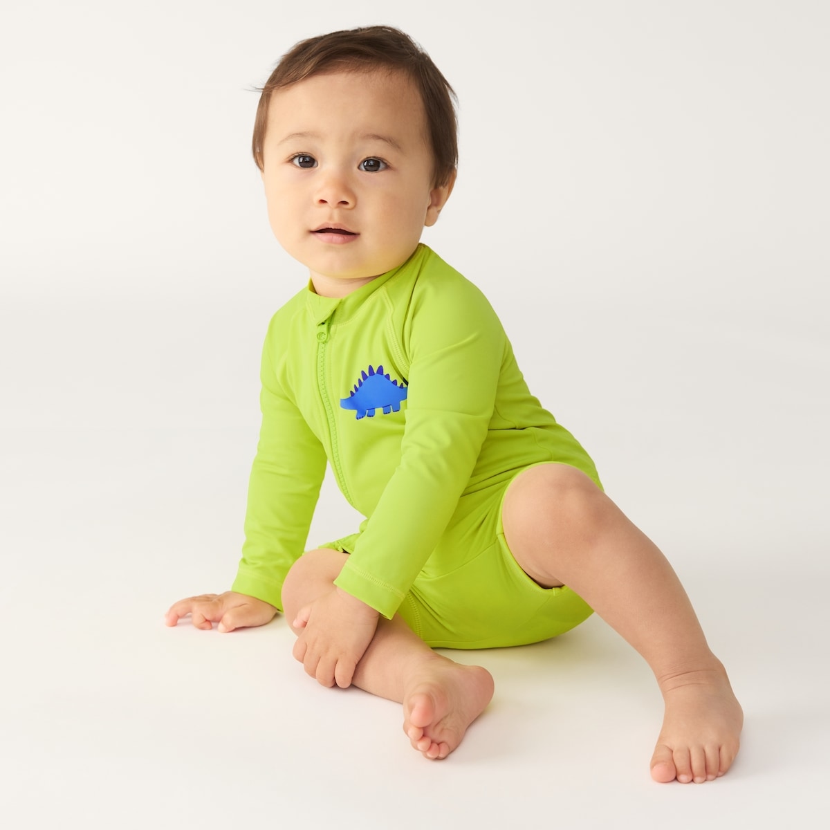 Baby Boys' Rash Guard Swimsuit - Light Lime Green