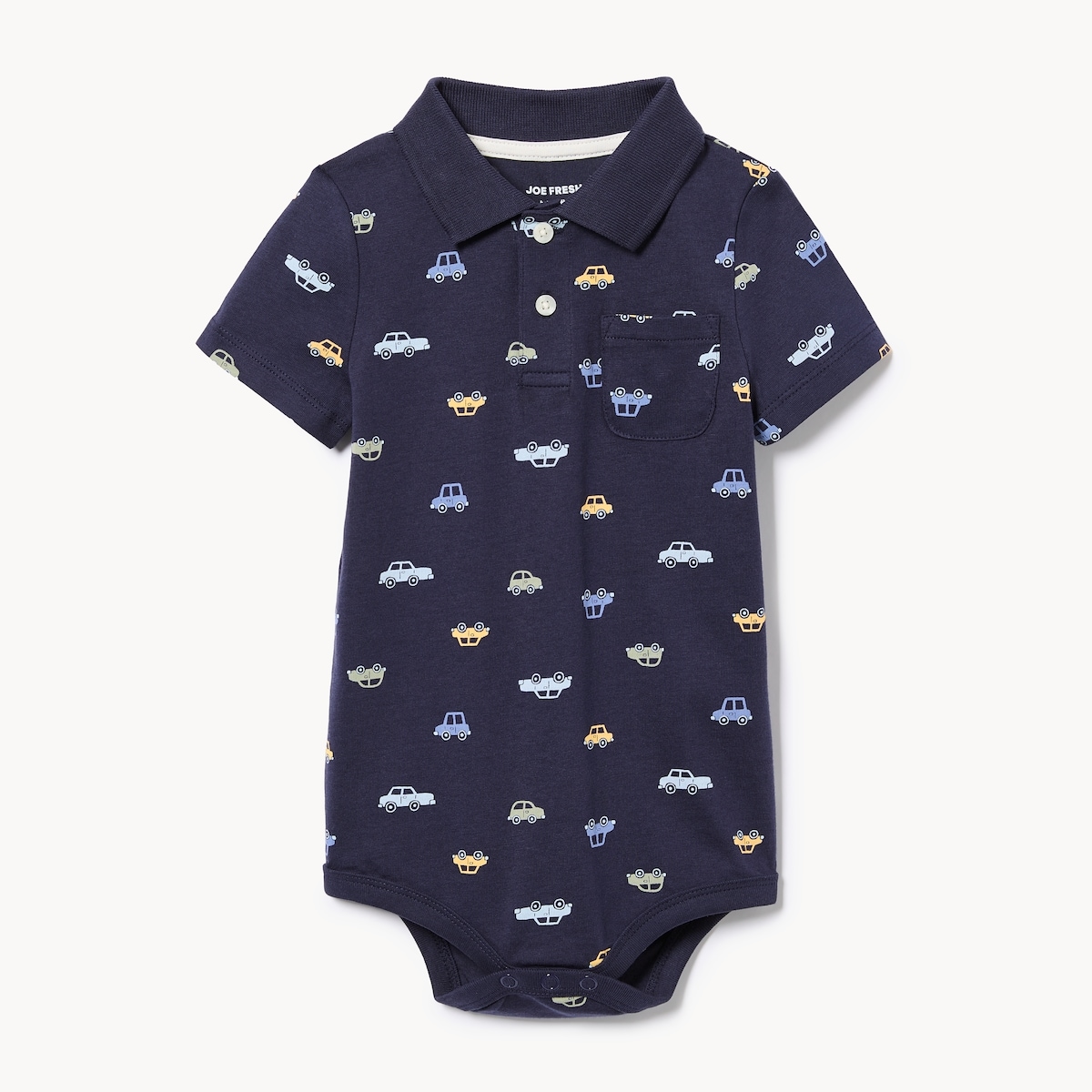 Baby Boys' Printed Polo Bodysuit - Dark Navy